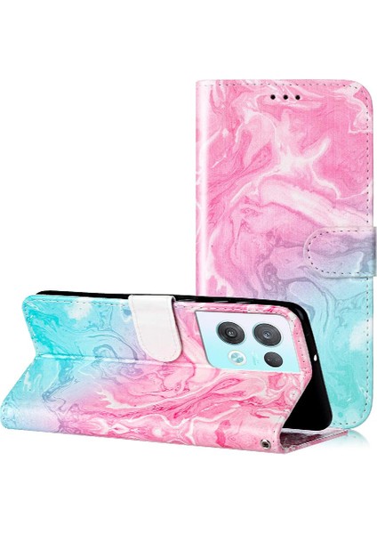 Oppo Oppo 8 Pro 5g Için Flip Case Tam Koruma Kartı Yuvaları Tutucu Mermer (Yurt Dışından)