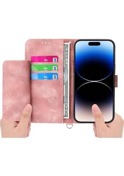 Iphone 15 Için Flip Case Pro Max Darbeye Dayanıklı Kabartmalı Bileklik Çoklu (Yurt Dışından)