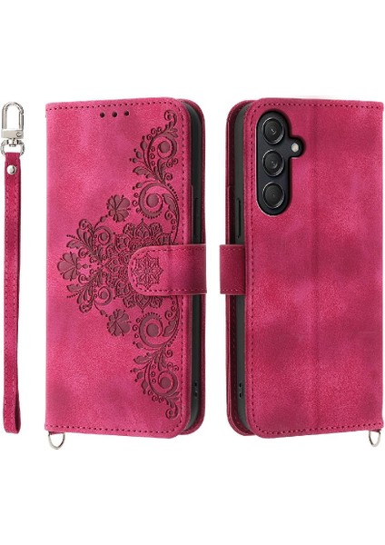 Samsung Galaxy M55 Darbeye Dayanıklı Kabartmalı Bileklik Çoklu Için Flip Case (Yurt Dışından)