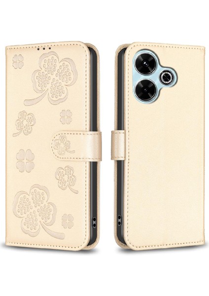 GX Boutique Xiaomi Poco M6 4g Iş Ekleme Yonca Çok Renkli Cüzdan Için Flip Case (Yurt Dışından)