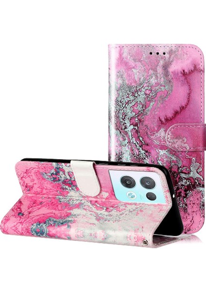 Oppo Oppo 8 Pro 5g Için Flip Case Tam Koruma Kartı Yuvaları Tutucu Mermer (Yurt Dışından)