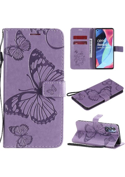 Oppo Için Flip Case Oppo 4 Pro 5g Flip Kickstand Kart Yuvası Standı ile Pu (Yurt Dışından)