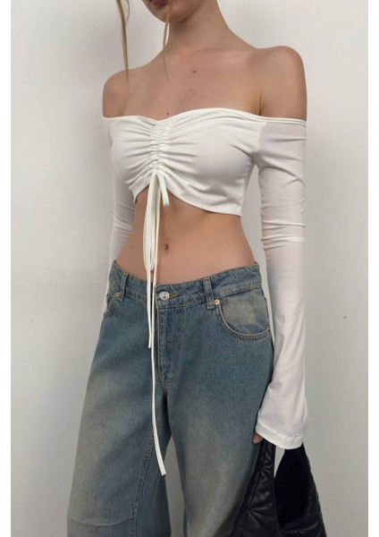 Kayık Yaka Asansörlü Bluz modelleri