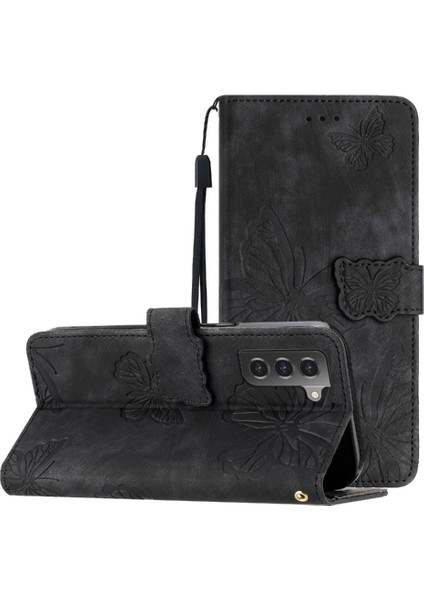 Samsung Galaxy S21 Artı Kart Yuvaları Tutucu Kelebek Cüzdan Için Flip Case (Yurt Dışından)