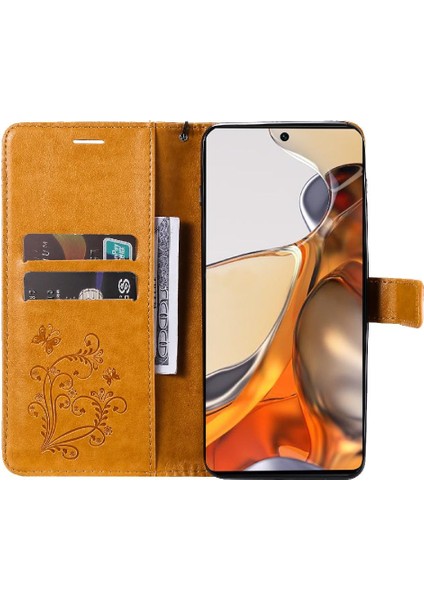 Xiaomi 11T/11T Pro Pu Deri Darbeye Kapak Manyetik Flip Case (Yurt Dışından)