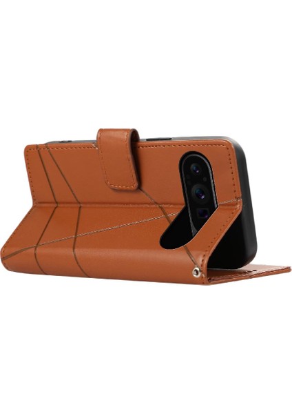Google Piksel 9 Pro Için Flip Case Kickstand Şok Emici Darbeye (Yurt Dışından)
