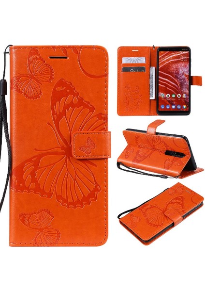 Nokia 3.1 Için Flip Case Artı Darbeye Kapak Kart Pu ile Kickstand Çevirin (Yurt Dışından)