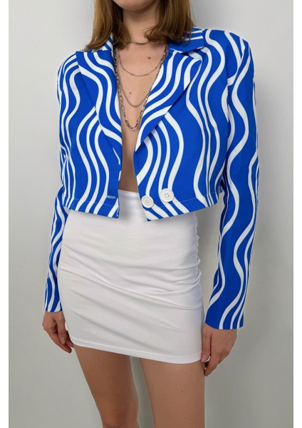 Desenli Crop Ceket modelleri