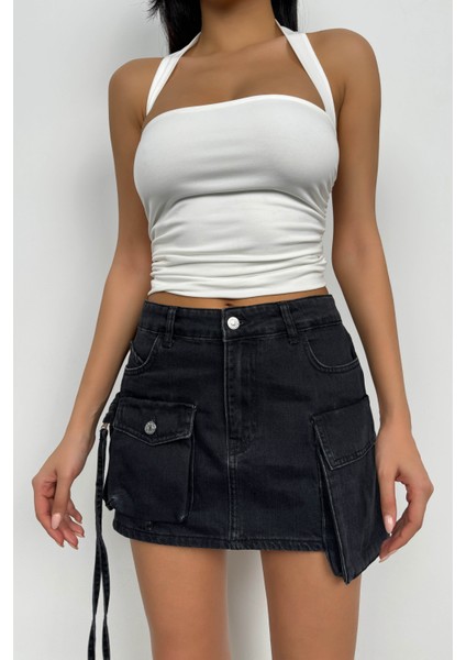 Kargo Cep Mini Denim Etek modelleri