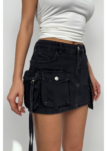 Kargo Cep Mini Denim Etek fırsatları