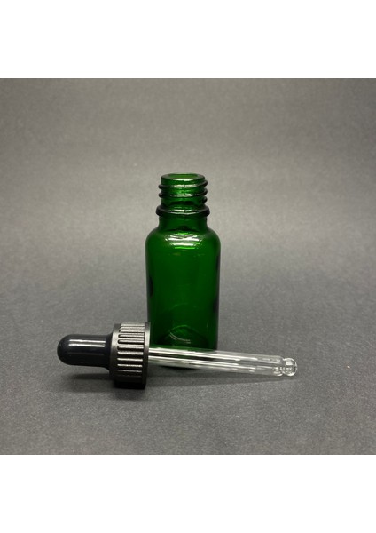 20ML Yeşil Cam Damlalıklı Şişe , Siyah Plastik Kapak , 20 cc Yeşil Cam Damlalıklı Şişe x 6 Adet