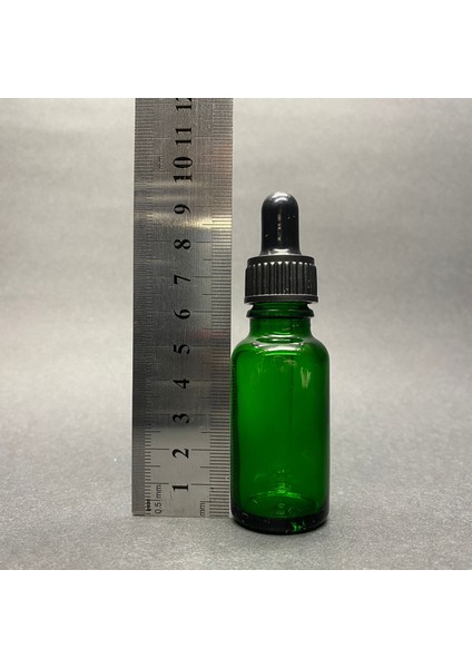 20ML Yeşil Cam Damlalıklı Şişe , Siyah Plastik Kapak , 20 cc Yeşil Cam Damlalıklı Şişe x 6 Adet