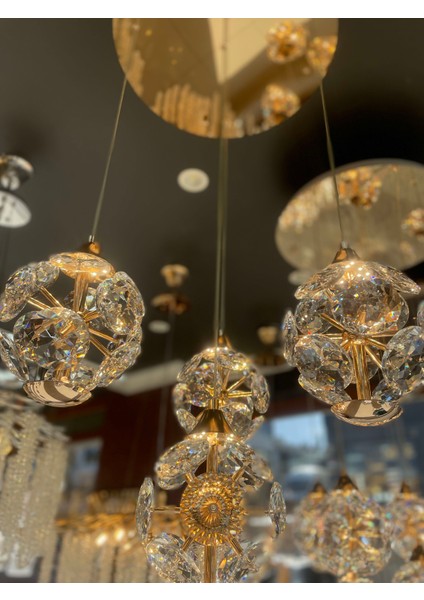 Led Aysınlatmalı Kristal Taşlı Avize