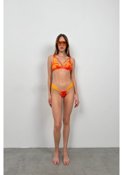 Biye Detay Büzgülü Bikini Takım