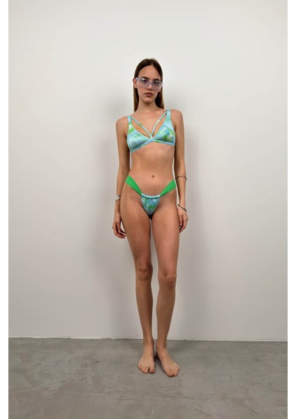Biye Detay Büzgülü Bikini Takım