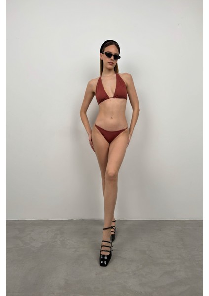 Üçgen Büzgülü Bikini Takım
