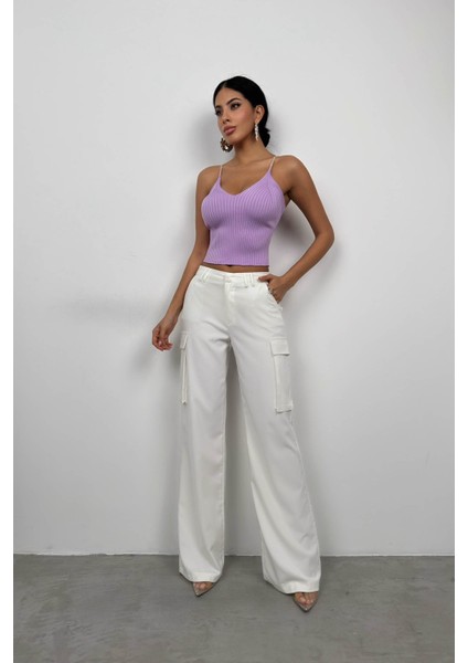 Taş Askılı Triko Bluz