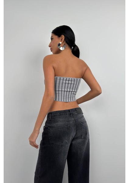 Straplez Fitilli Crop indirimleri