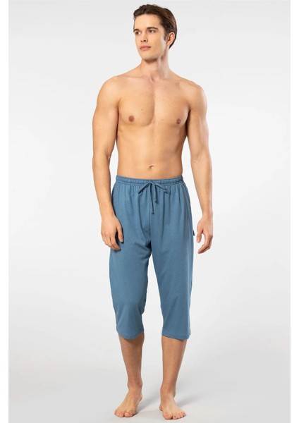2233 Erkek Modal Tek Kapri Pijama Altı-Indigo