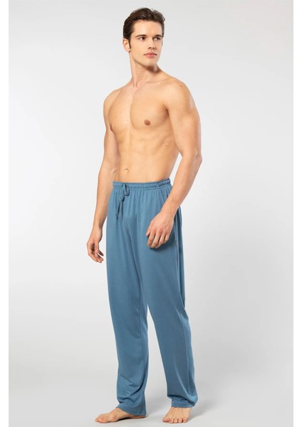2171 Erkek Modal Tek Pijama Altı-Indigo