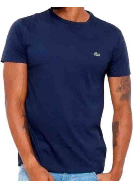 Basic Bisiklet Yaka Erkek Lacivert T-Shirt