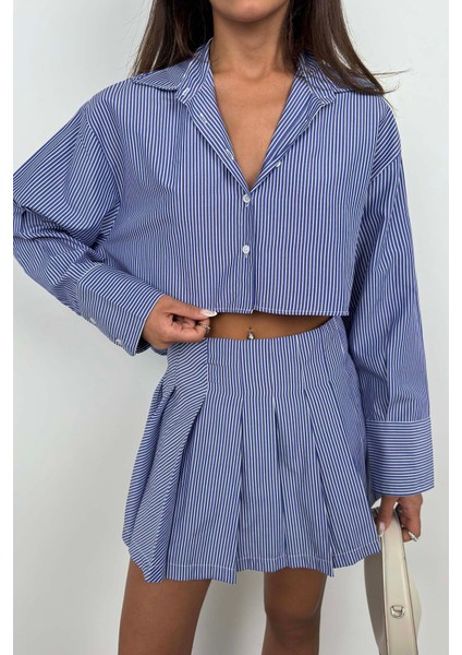 Çizgili Crop Gömlek modelleri