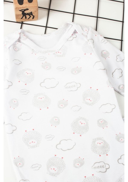 Kuzu Bulut Baskılı Unisex Çıtçıtlı Badi fiyatları
