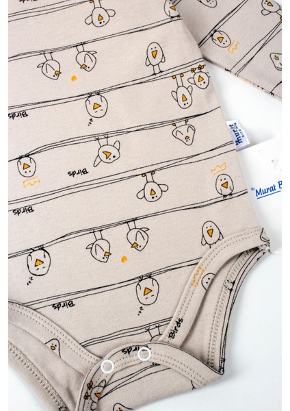 Birds Kuş Baskılı Unisex Çıtçıtlı Badi modelleri