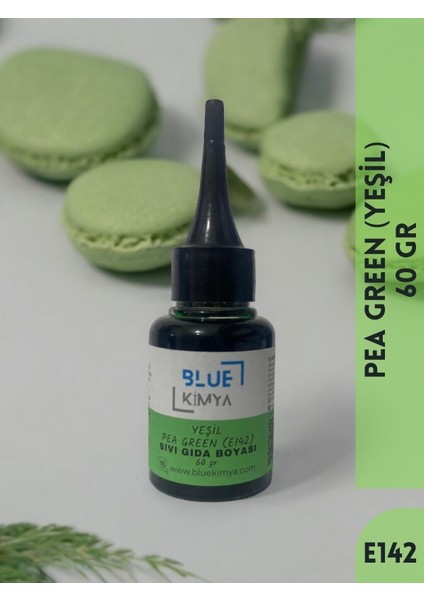 Yeşil Sıvı Gıda Boyası 60 gr Su Bazlı Likit Pea Green E142