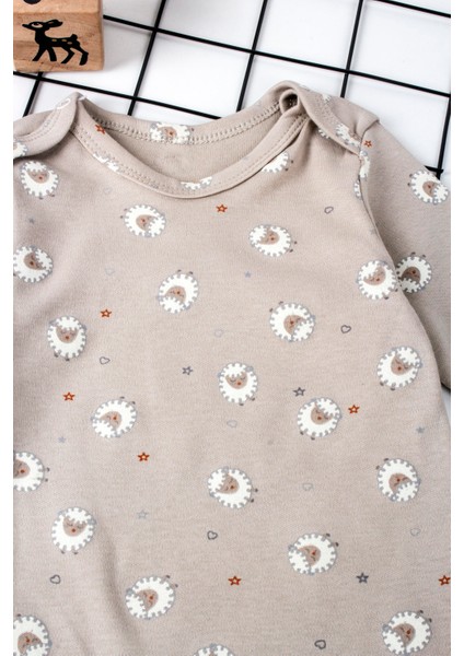 Kuzu Yıldız Baskılı Unisex Çıtçıtlı Badi fiyatları