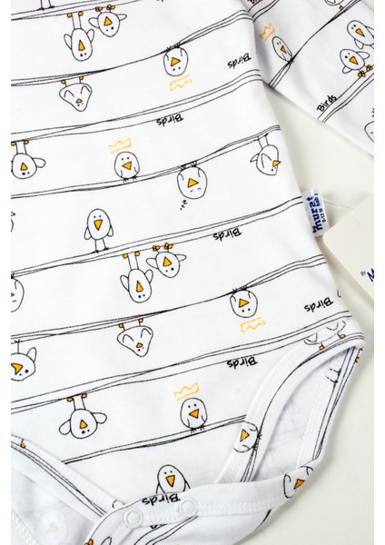 Birds Kuş Baskılı Unisex Çıtçıtlı Badi modelleri