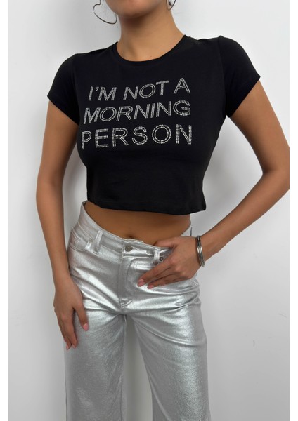 Taş Detay Crop T-Shirt fırsatları