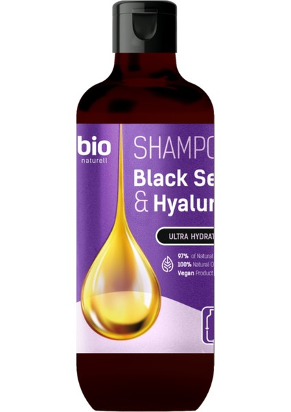 % 97 Organik Nemlendirici Şampuan Black Seed Oil & Hyaluronic Acid 355 Ml.