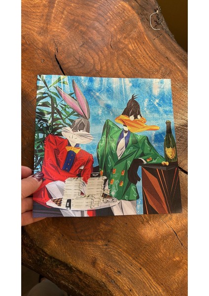 Renkli Bugs Bunny Arma Dikiş Gşiyim Çanta Aplike 23X23 cm
