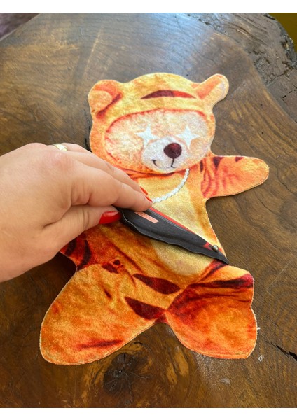 Süngr Çantalı Tasarım Ayı Arma Dikiş Aplike 26X21 cm