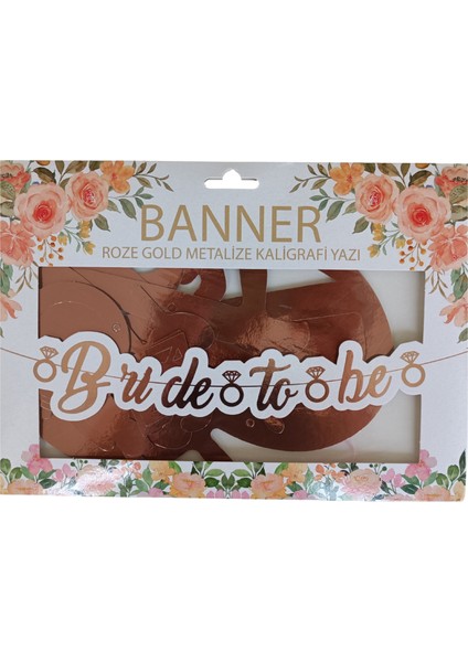 Rose Gold Renkli Bride To Be Kaligrafi Yazılı Yüzük Detaylı Bekarlığa Veda Partisi Konsept Banner fiyatları