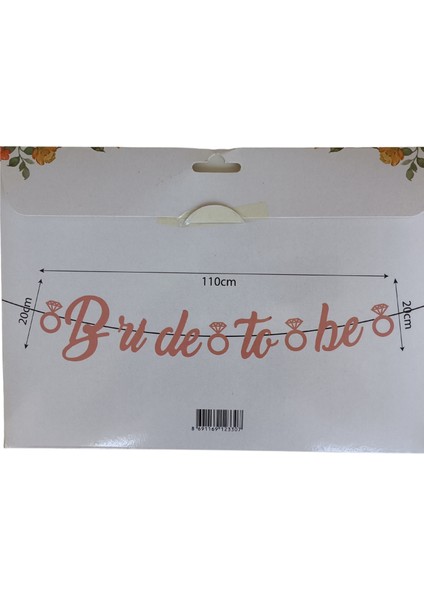 Rose Gold Renkli Bride To Be Kaligrafi Yazılı Yüzük Detaylı Bekarlığa Veda Partisi Konsept Banner modelleri