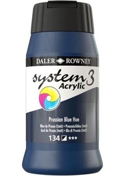 System 3 Akrilik Boya 500ML 134 Prussian Blue Hue