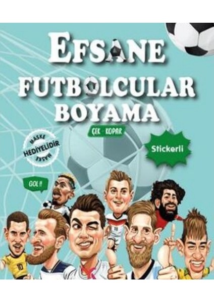 Messi - Ronaldo - Neymar - Mbappe - Efsane Futbolcular Boyama Kitabı - Telefon Standı