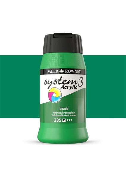 System 3 Akrilik Boya 500ML 335 Emerald