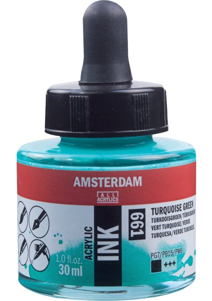 Sıvı Akrilik Mürekkep Boya 30ML 661 Turquoise Green