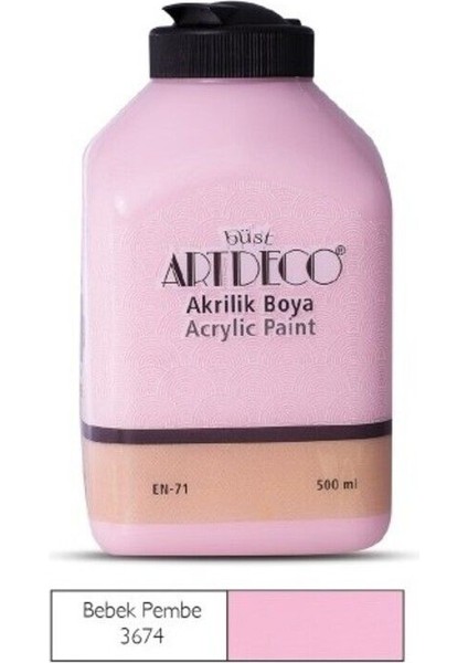 500ML 3674 Bebek Pembe Akrilik Boya