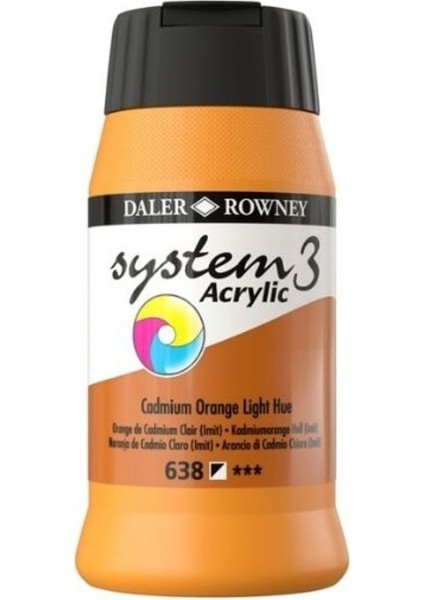 System 3 Akrilik Boya 500ML 638 Cadmium Orange Light Hue