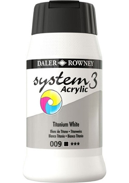 System 3 Akrilik Boya 500ML 009 Titanium White