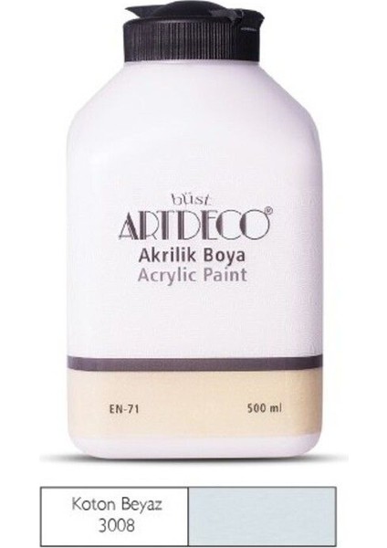 500ML 3008 Koton Beyaz Akrilik Boya