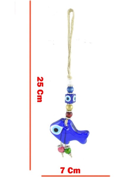 Nazar Boncuğu Cam Jut Ipli Balık Figürlü 25X7 cm fiyatları