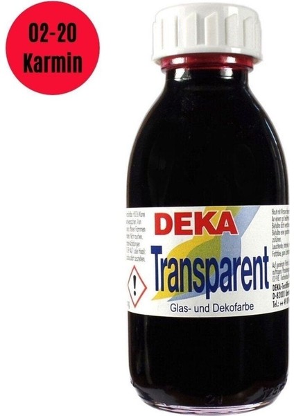 Transparent 125 ml Cam Boyası 02-20 Karmin (Koyu Kırmızı)