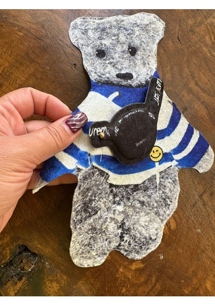 Sünger Çantalı Tasarım Ayı Arma Dikiş Aplike 27X21 cm fiyatları