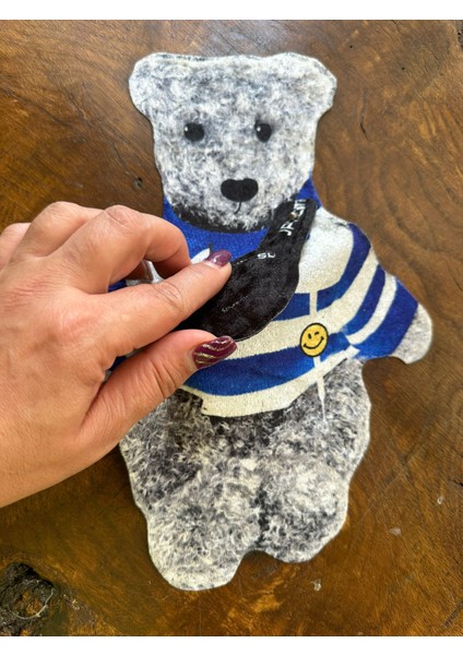 Sünger Çantalı Tasarım Ayı Arma Dikiş Aplike 27X21 cm modelleri