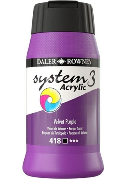 System 3 Akrilik Boya 500ML 418 Velvet Purple